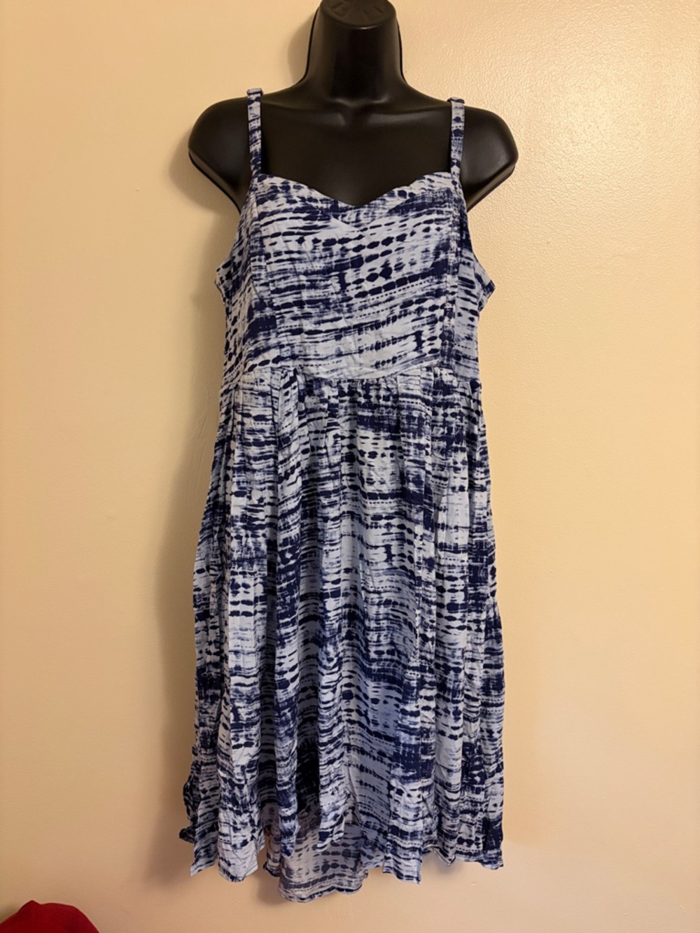 torrid Navy and White Tie-Dye high-low dress